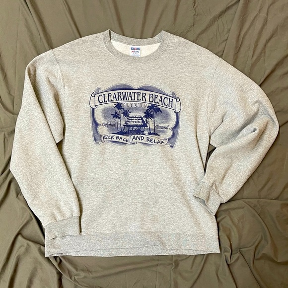 90's/Y2K Clearwater Beach Florida Original Brand Pullover Sweatshirt Medium - Picture 1 of 3